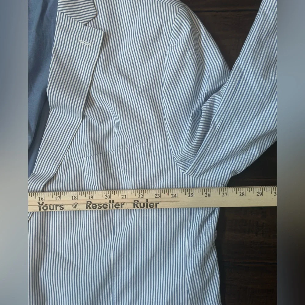 Izod Blue and White Cotton Blazer